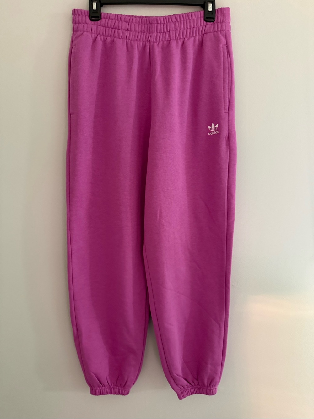 adidas womens Magenta Trefoil Joggers